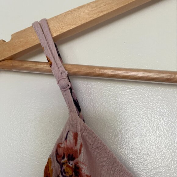 American Eagle Cold Shoulder Tie-Front Floral Spaghetti Strap Top Size M - Picture 9 of 13